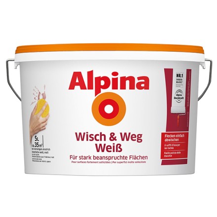 Alpina Wisch &amp; Weg Weiß Інтер&#039;єрна фарба 5л