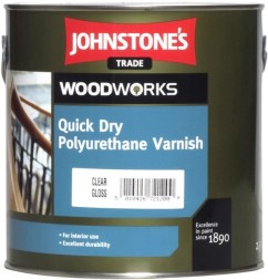 Johnstones Quick Dry Polyurethane Varnish Clear Glos водорозчинний лак для панелей 2,5л