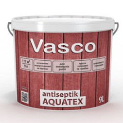 Vasco antiseptik AQUATEX Декоративне просочення для деревини 9л
