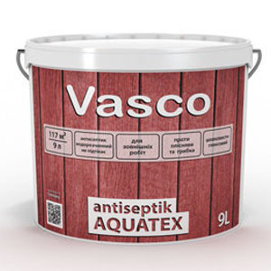 Vasco antiseptik AQUATEX Декоративная пропитка для древесины 9л