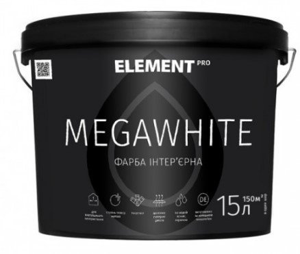 ELEMENT PRO Megawhite інтер&#039;єрна латексна фарба 15л